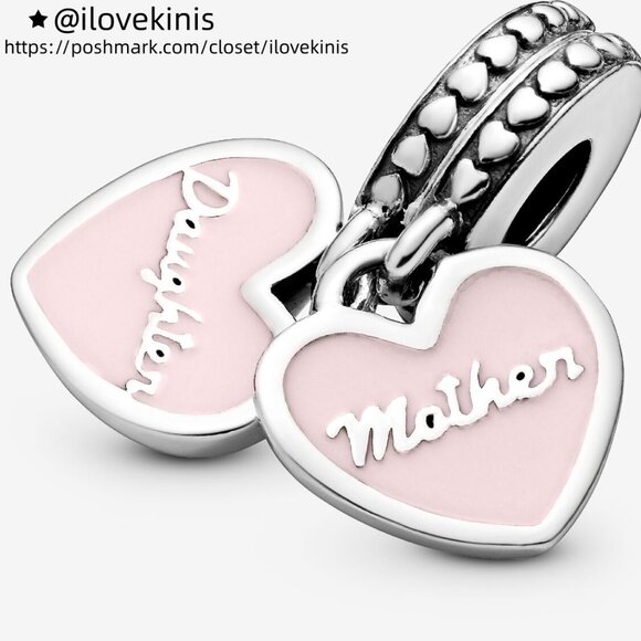 Pandora Mother & Daughter Hearts Dangle Charm - Picture 1 of 4